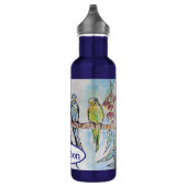 Budgie Budgies Vogel Waterverf Schilderij Vogel Ma Waterfles (Rechts)