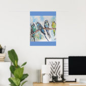 Budgie Budgies Waterverf Painting Bird art Poster (Thuiskantoor)
