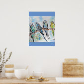 Budgie Budgies Waterverf Painting Bird art Poster (Keuken)