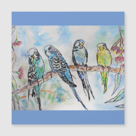 Budgie Budgies Waterverf Painting Bird Card