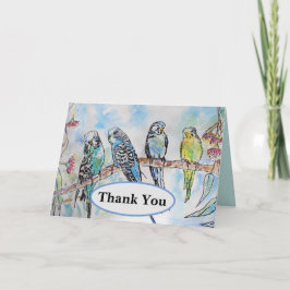 Budgie Budgies Waterverf Painting Bird Card Kaart