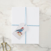 Budgie Christmas Cadeaulabel (Met Touw)