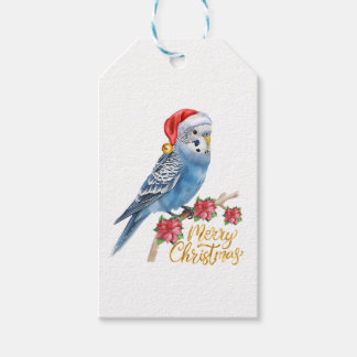 Budgie Christmas Cadeaulabel