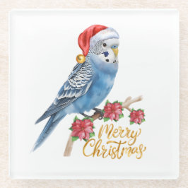 Budgie Christmas Glazen Onderzetter