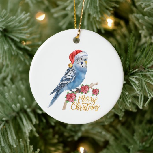 Budgie Christmas Keramisch Ornament (Boom)