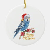 Budgie Christmas Keramisch Ornament (Voorkant)