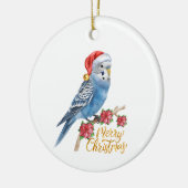 Budgie Christmas Keramisch Ornament (Links)