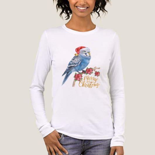Budgie Christmas Long-Sleeve Shirt (Voorkant volledig)