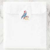 Budgie Christmas Ronde Sticker (Tas)