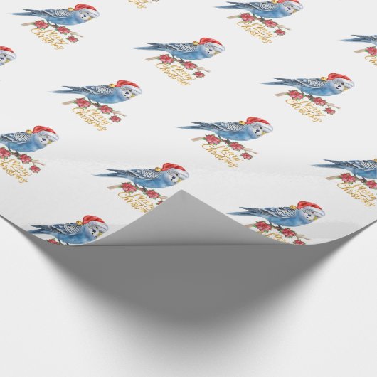 Budgie Christmas Wrapping Paper Cadeaupapier (Hoek)