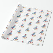 Budgie Christmas Wrapping Paper Cadeaupapier (Uitgerold)