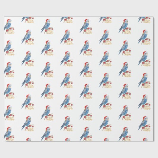 Budgie Christmas Wrapping Paper Cadeaupapier (Vlak)