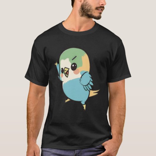 Budgie Dabbing Budgerigar Parkiet Vogel Dans T-shirt (Voorkant)
