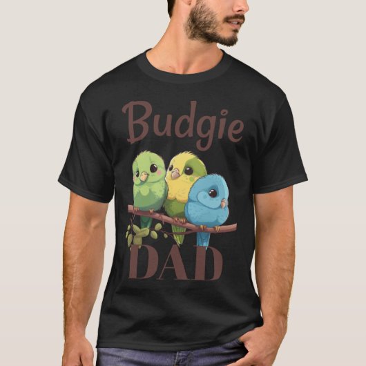 Budgie Dad Budgerigar Parakeet Bird 20 T-shirt (Voorkant)