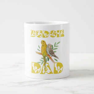 Budgie dad retro eigenaar van grappige parrot grote koffiekop