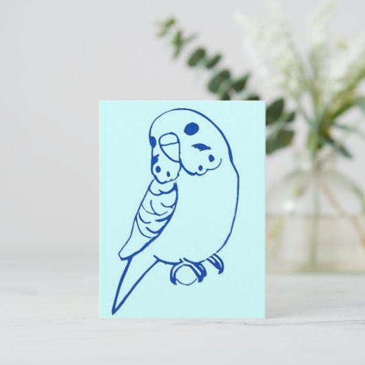 Budgie Drawing Briefkaart (Staand voorkant)