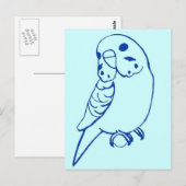 Budgie Drawing Briefkaart (Voorkant / Achterkant)