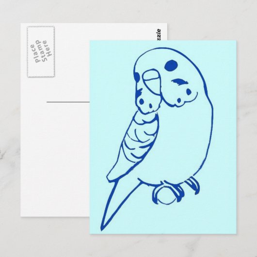 Budgie Drawing Briefkaart (Voorkant / Achterkant)
