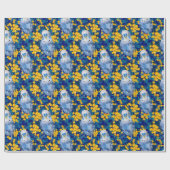 Budgie en Wattle Pattern Cadeaupapier (Vlak)