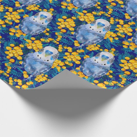 Budgie en Wattle Pattern Cadeaupapier (Hoek)