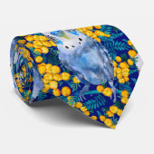 Budgie en Wattle Patterned Stropdas (Opgerold)