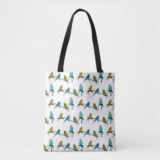 Budgie Frenzy All Over Print Bag Tote Bag (Voorkant)