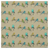 Budgie Frenzy Fabric (Goud) Stof (Swatch)