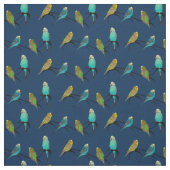 Budgie Frenzy Fabric (marine) Stof (Swatch)