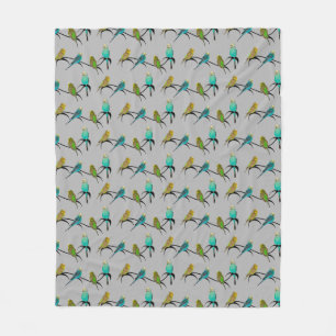 Budgie Frenzy Fleece Blanket (grijs)