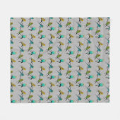 Budgie Frenzy Fleece Blanket (grijs) Deken (Voorkant (Horizontaal))