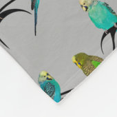 Budgie Frenzy Fleece Blanket (grijs) Deken (Hoek)