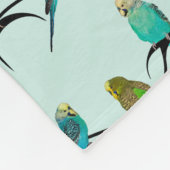 Budgie Frenzy Fleece Dekbed (Licht Cyaan) Deken (Hoek)