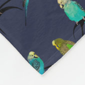 Budgie Frenzy Fleece Deken (Marineblauw) (Hoek)