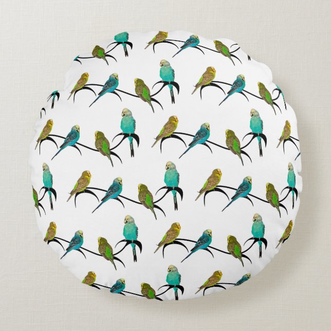Budgie Frenzy Kussen (kies kleur) (Voorkant)