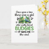 Budgie Girl Gifts Budgie Lover Parakeet Budgerigar Kaart (Gele Bloem)