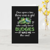 Budgie Girl Gifts Budgie Lover Parakeet Budgerigar Kaart (Gele Bloem)