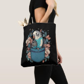 Budgie in een zak | Floral Bird Lover Tote Bag (Dichtbij)