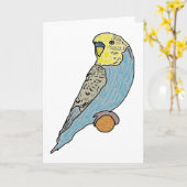Budgie Kaart (Gele Bloem)