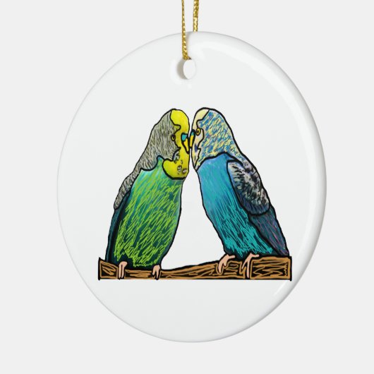 Budgie Keramisch Ornament (Links)