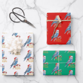 Budgie Kerst Inpakpapier Vel