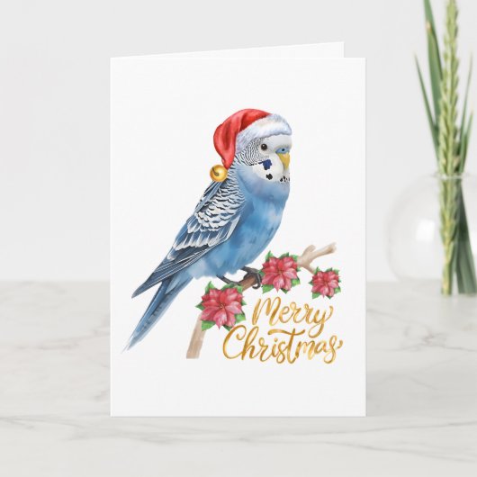 Budgie Kerstkaart Feestdagen Kaart (Voorkant)