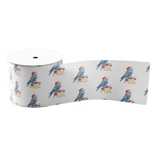 Budgie Kerstmis Grosgrain Lint (Spoel)