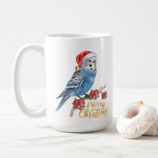 Budgie Kerstmis Koffiemok (Met donut)