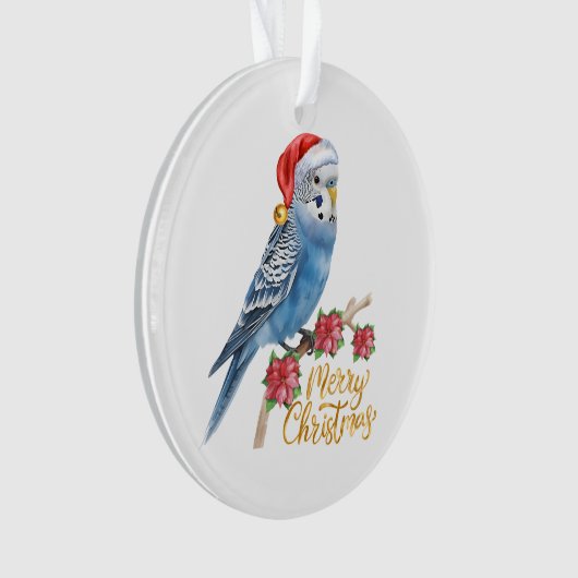 Budgie Kerstmis Ornament (voorkant)