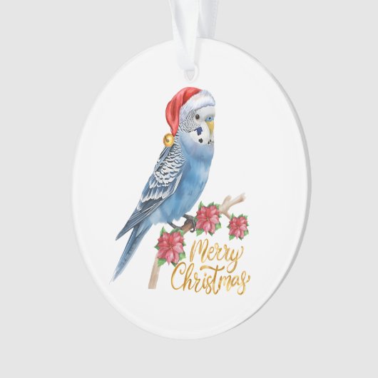 Budgie Kerstmis Ornament (voorkant)