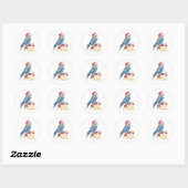 Budgie Kerstmis Ronde Sticker (Vel)