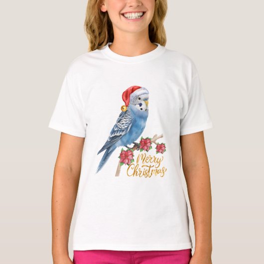 Budgie Kerstmis T-shirt (Voorkant)