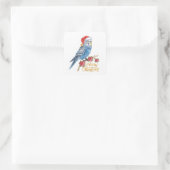Budgie Kerstmis Vierkante Sticker (Tas)