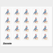 Budgie Kerstmis Vierkante Sticker (Vel)