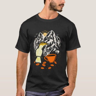 Budgie Koffie Berg Budgerigar Parkiet Vogel PE T-shirt